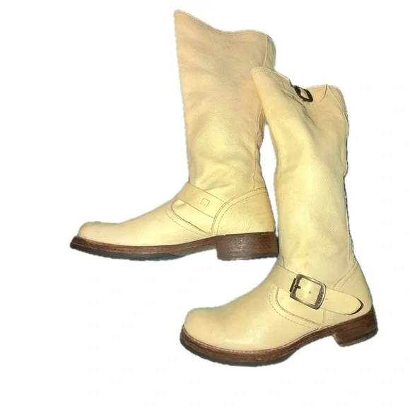 Frye Veronica Tan Leather Heeled Boots Size 7